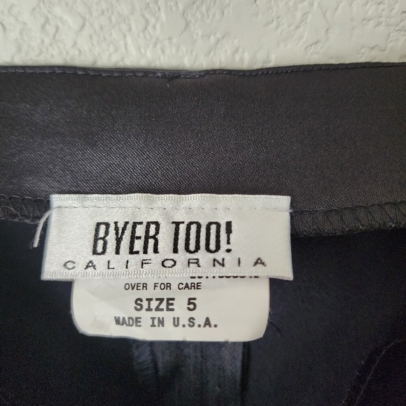 BYER TOO CALIFORNIA x VINTAGE 90s crop satin floral sparkle top in black 5 - Picture 5 of 12